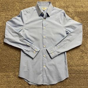 Men’s Express 1MX Fitted Blue Shirt Size Small 14-14.5